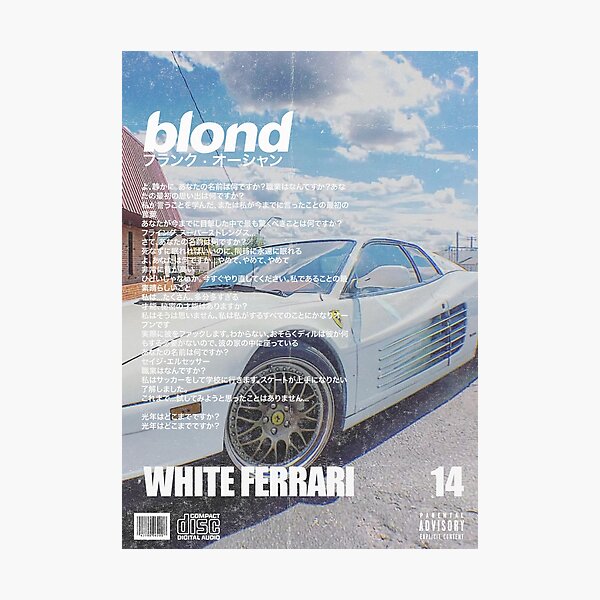 Frank Ocean Blond White Ferrari Photographic Print