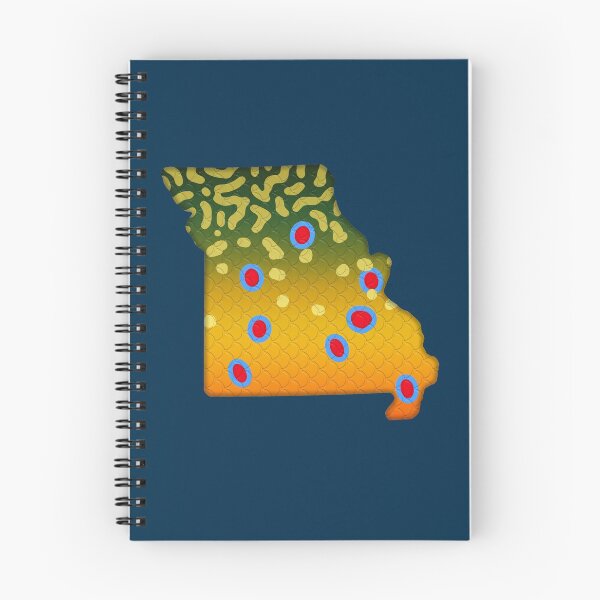 Item preview, Fish Missouri Brook Trout Colorful Fishing State Map Art designed and sold by TeeCreations.
