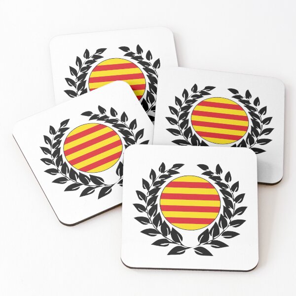 Item preview, Catalonia flag banner laurel wreath designed and sold by GeogDesigns.