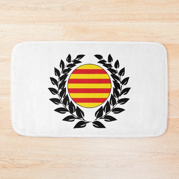 Item preview, Catalonia flag banner laurel wreath designed and sold by GeogDesigns.