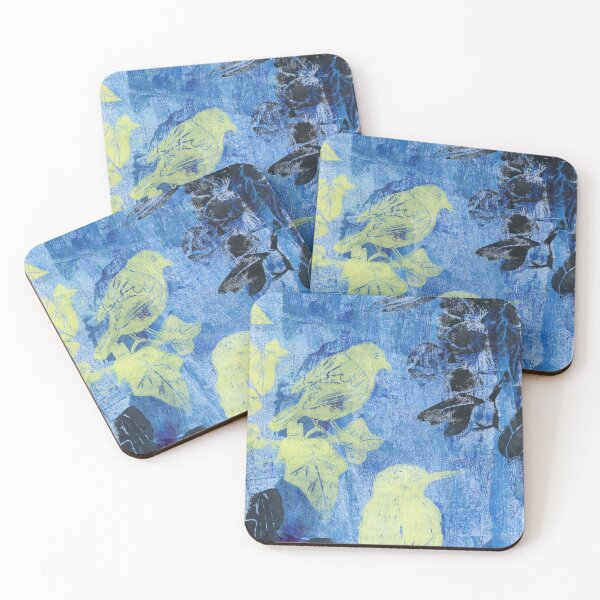 Item preview, birds in the night: linoprint designed and sold by kosarandrea.