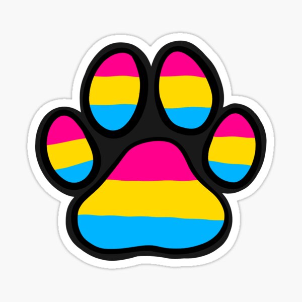 Pride Paw Pansexual Sticker By Wakecreations Redbubble 
