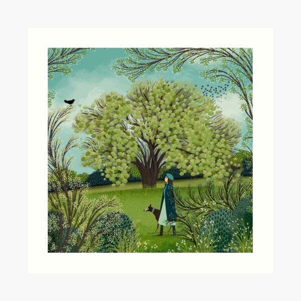 SPRING DOG WALK Kunstdruck