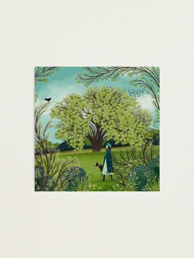 Thumbnail 2 of 3, Photographic Print, SPRING DOG WALK designed and sold by Jane-Newland.