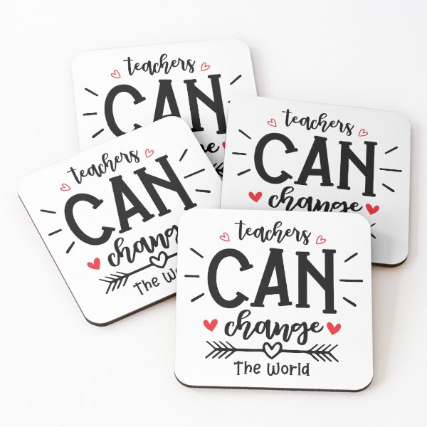 Item preview, Teachers Can Change The World Teacher Quote With Hearts designed and sold by Briekel.
