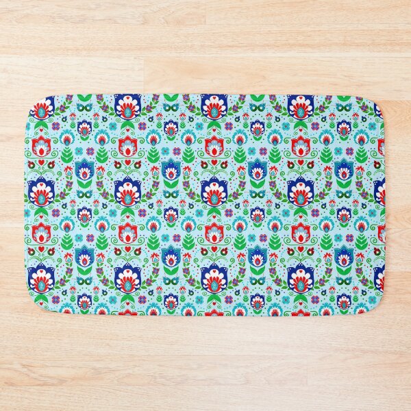 Item preview, Folk Art Flowers on Blue designed and sold by KrisInStitches.