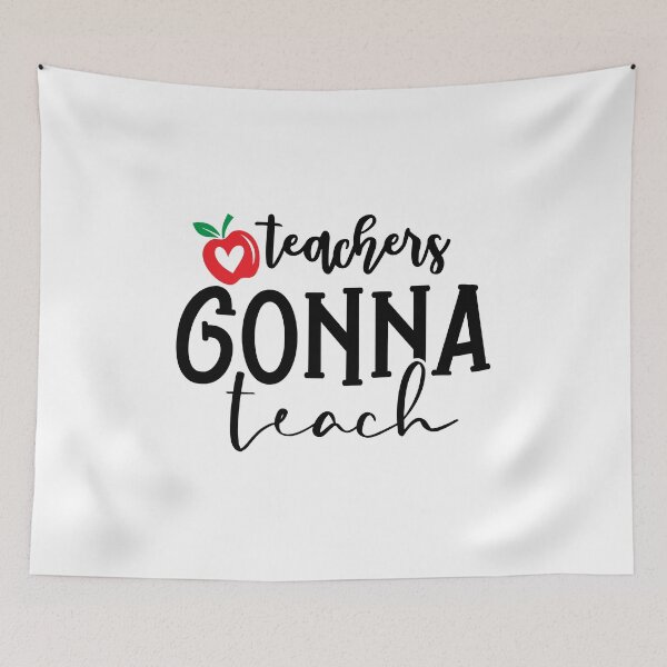 Item preview, Teachers Gonna Teach Funny Teacher Quote With Apple And Heart designed and sold by Briekel.