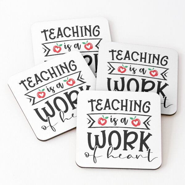 Item preview, Teaching Is A Work Of Heart Teacher Quote With Apples And Hearts designed and sold by Briekel.
