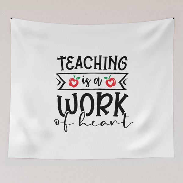 Item preview, Teaching Is A Work Of Heart Teacher Quote With Apples And Hearts designed and sold by Briekel.