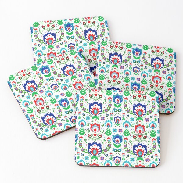 Item preview, Folk Art Flowers on White designed and sold by KrisInStitches.