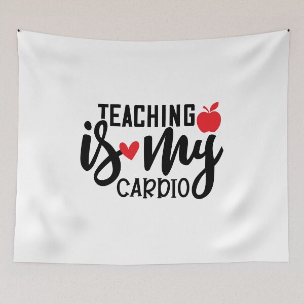 Item preview, Teaching Is My Cardio Funny Teacher Quote With Apple And Heart designed and sold by Briekel.