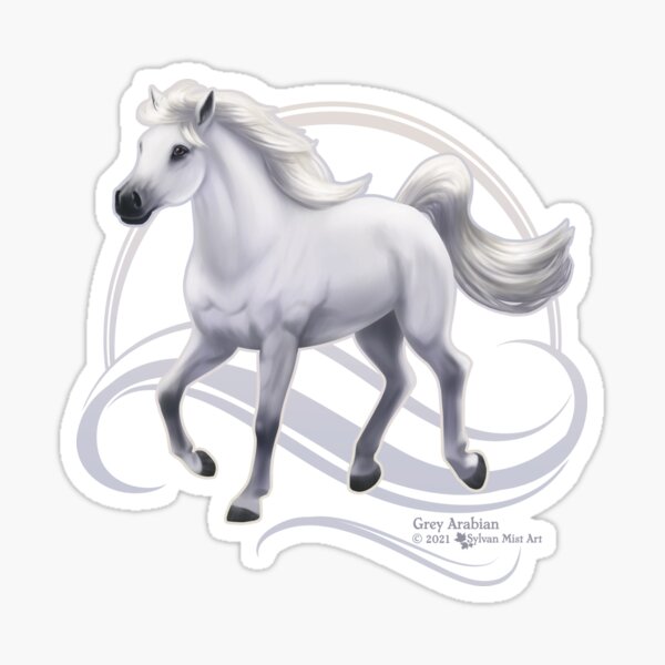Grey Arabian Horse Sticker