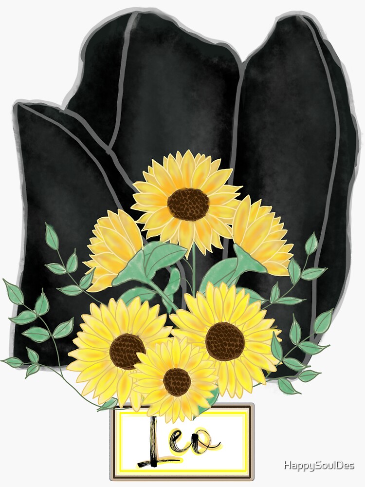 "Leo Birthstone & Birth flower" Sticker for Sale by HappySoulDes