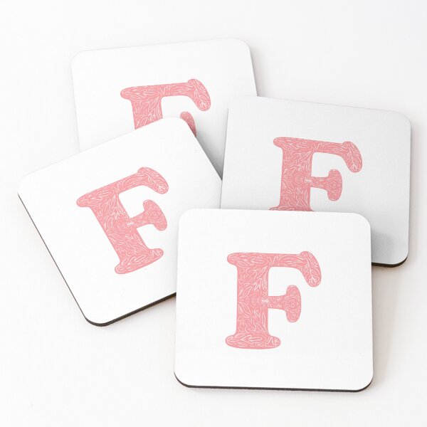 Item preview, F Initial / Monogram - Pink Floral designed and sold by MessyBestie.