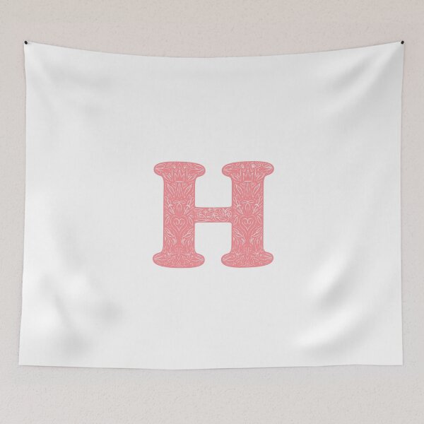 Item preview, H Initial / Monogram - Pink Floral designed and sold by MessyBestie.