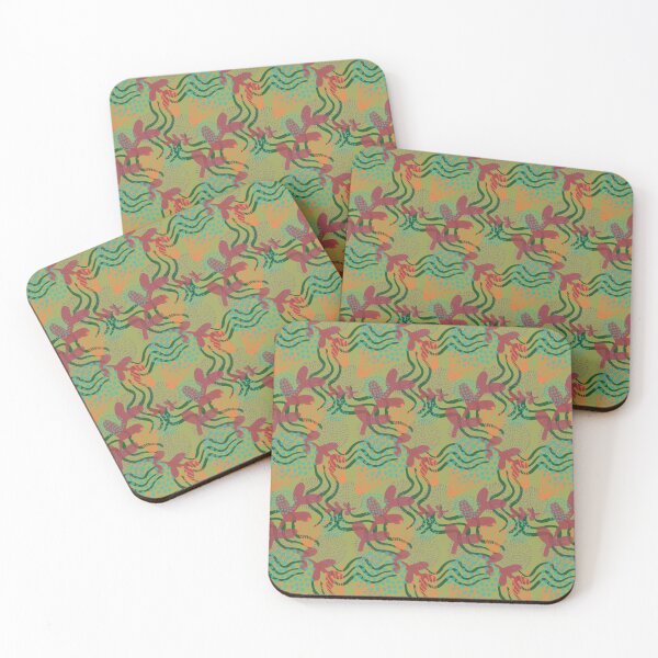 Item preview, Light green abstract floral print designed and sold by bennetttextiles.