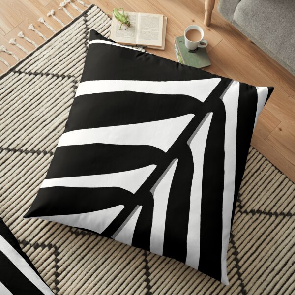 Kess InHouse Mydeas Illusion Damask Black & White Monochrome 23 x 23 Square Floor Pillow 