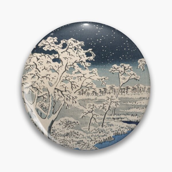 Item preview, Drum Bridge in Snow Vintage Ukiyo-e Japanese Art designed and sold by VintageArchive.