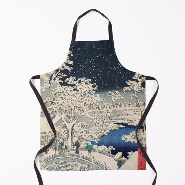 Item preview, Drum Bridge in Snow Vintage Ukiyo-e Japanese Art designed and sold by VintageArchive.