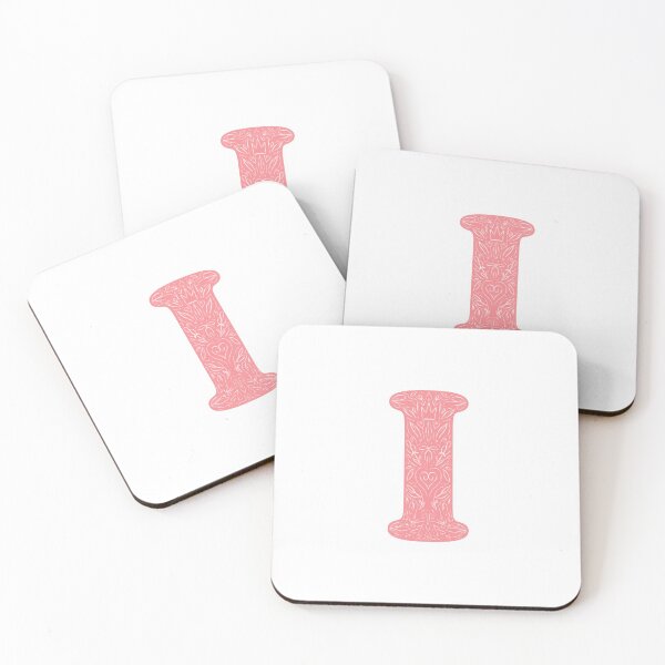 Item preview, I Initial / Monogram - Pink Floral designed and sold by MessyBestie.