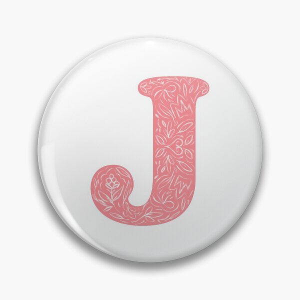 Item preview, J Initial / Monogram - Pink Floral designed and sold by MessyBestie.