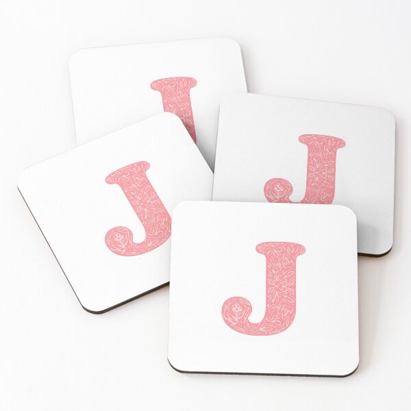 Item preview, J Initial / Monogram - Pink Floral designed and sold by MessyBestie.