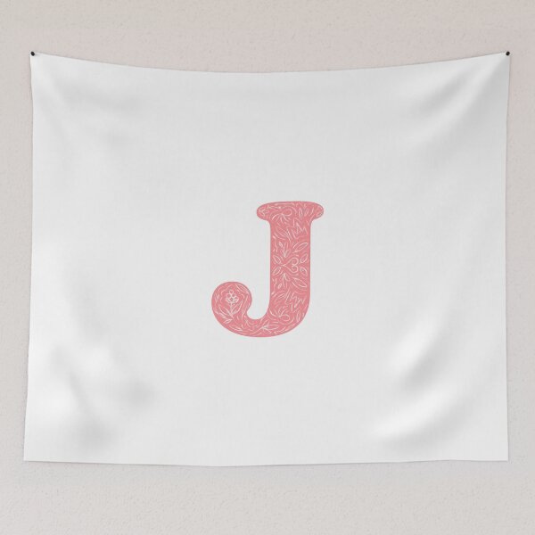Item preview, J Initial / Monogram - Pink Floral designed and sold by MessyBestie.