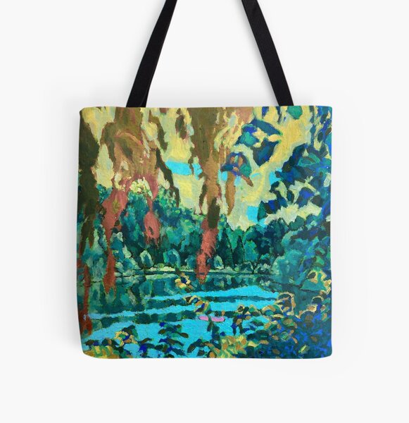 Willows on the pond All Over Print Tote Bag