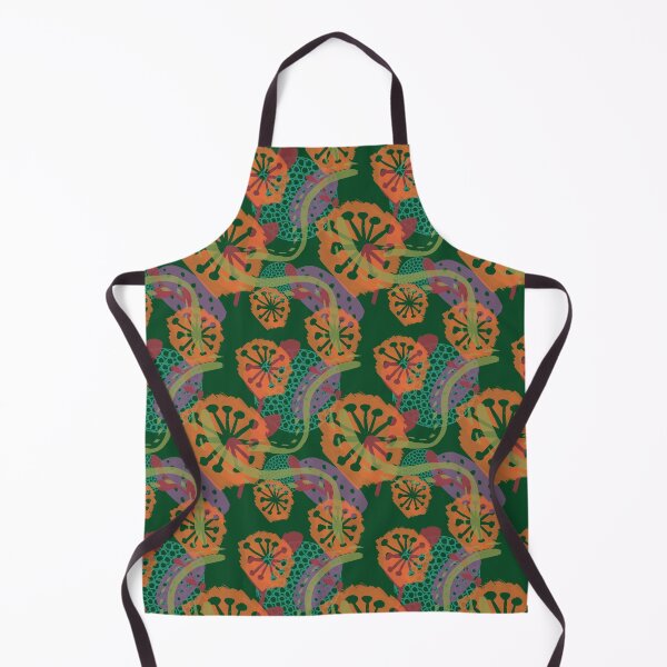 Item preview, Orange plant repeat pattern designed and sold by bennetttextiles.