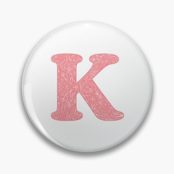 Item preview, K Initial / Monogram - Pink Floral designed and sold by MessyBestie.