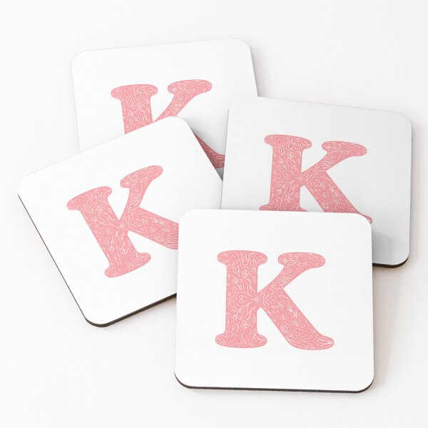 Item preview, K Initial / Monogram - Pink Floral designed and sold by MessyBestie.