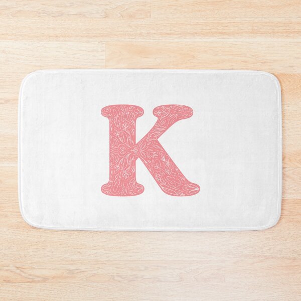Item preview, K Initial / Monogram - Pink Floral designed and sold by MessyBestie.