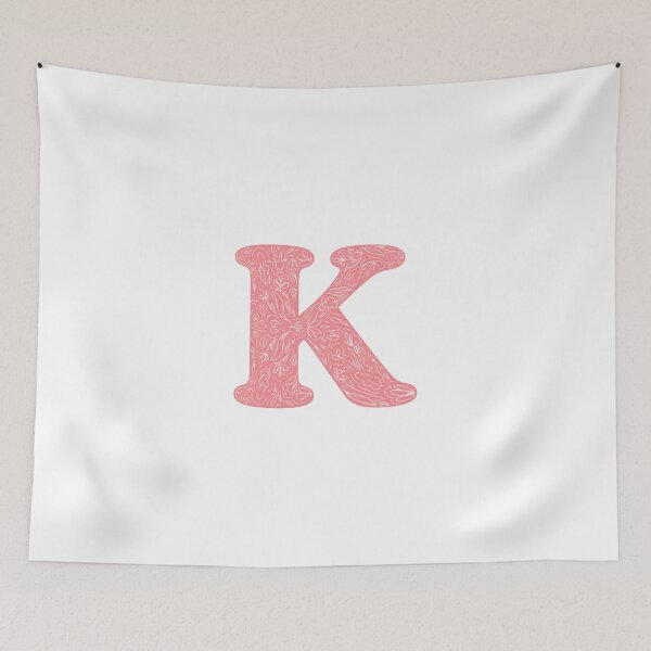 Item preview, K Initial / Monogram - Pink Floral designed and sold by MessyBestie.