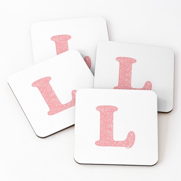 Item preview, L Initial / Monogram - Pink Floral designed and sold by MessyBestie.
