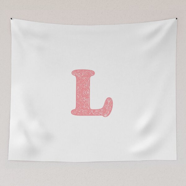 Item preview, L Initial / Monogram - Pink Floral designed and sold by MessyBestie.
