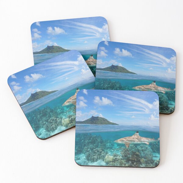 Item preview, Tropical seascape island reef shark underwater designed and sold by Seaphotoart.