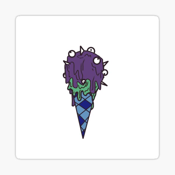 Scary Ice Cream Stickers Redbubble - ice cream book of monsters roblox