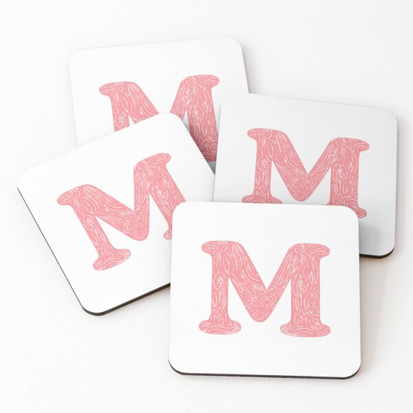Item preview, M Initial / Monogram - Pink Floral designed and sold by MessyBestie.