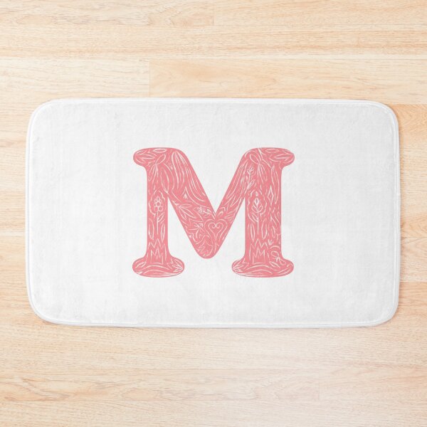 Item preview, M Initial / Monogram - Pink Floral designed and sold by MessyBestie.