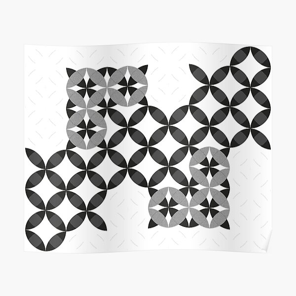 Geometric black and white pattern #geometric #blackandwhite #mosaic Poster
