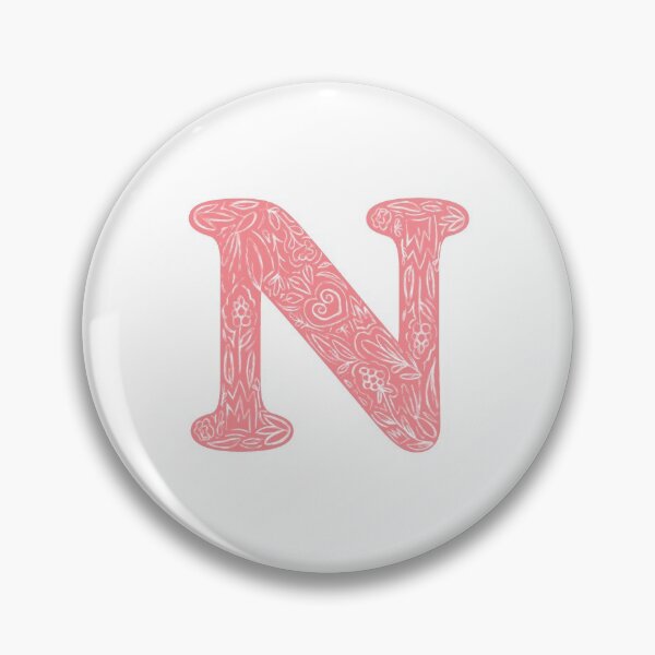 Item preview, N Initial / Monogram in Pink Floral designed and sold by MessyBestie.