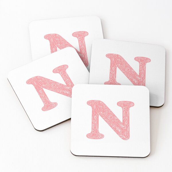 Item preview, N Initial / Monogram in Pink Floral designed and sold by MessyBestie.