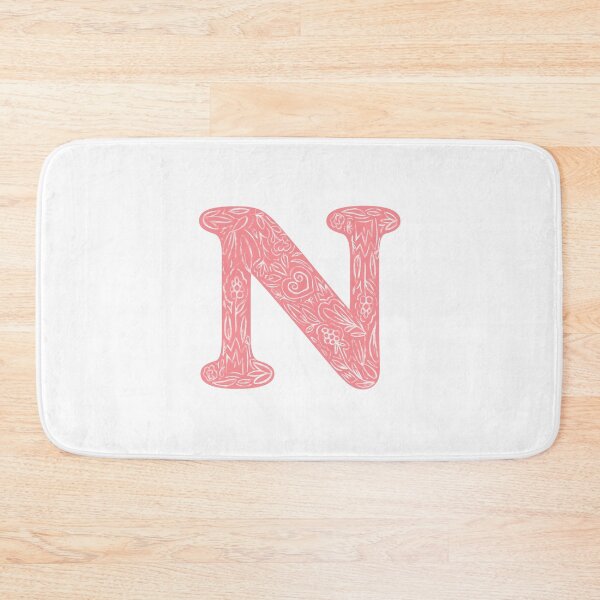 Item preview, N Initial / Monogram in Pink Floral designed and sold by MessyBestie.