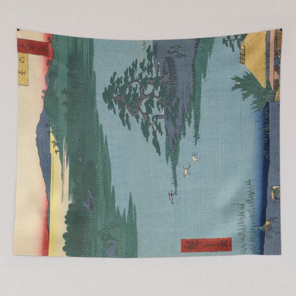 Item preview, Robe-Hanging Pine Senzoku Pond Vintage Ukiyo-e Japanese Art designed and sold by VintageArchive.