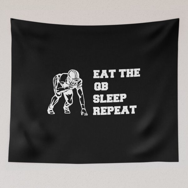 Item preview, American Football Defense Line Eat the QB Sleep Repeat designed and sold by MatthiasDesigns.