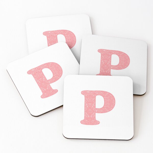 Item preview, P Initial / Monogram in Pink Floral designed and sold by MessyBestie.