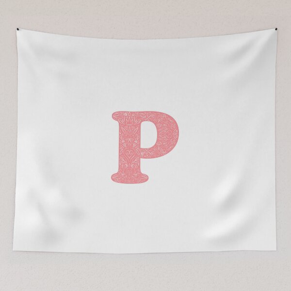 Item preview, P Initial / Monogram in Pink Floral designed and sold by MessyBestie.