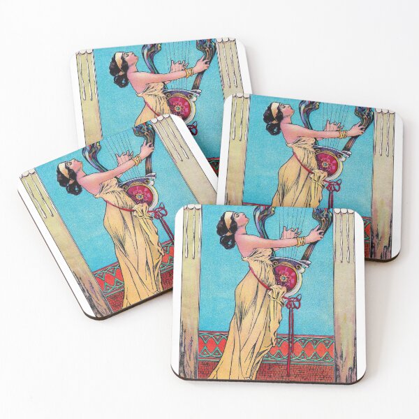Item preview, Maiden Harpist - Vintage Art Nouveau  designed and sold by elevens.