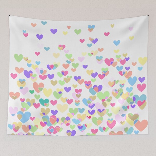 Item preview, Corazones multicolores en multitudes designed and sold by AMGImpressions.