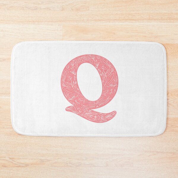 Item preview, Q Initial / Monogram in Pink Floral designed and sold by MessyBestie.